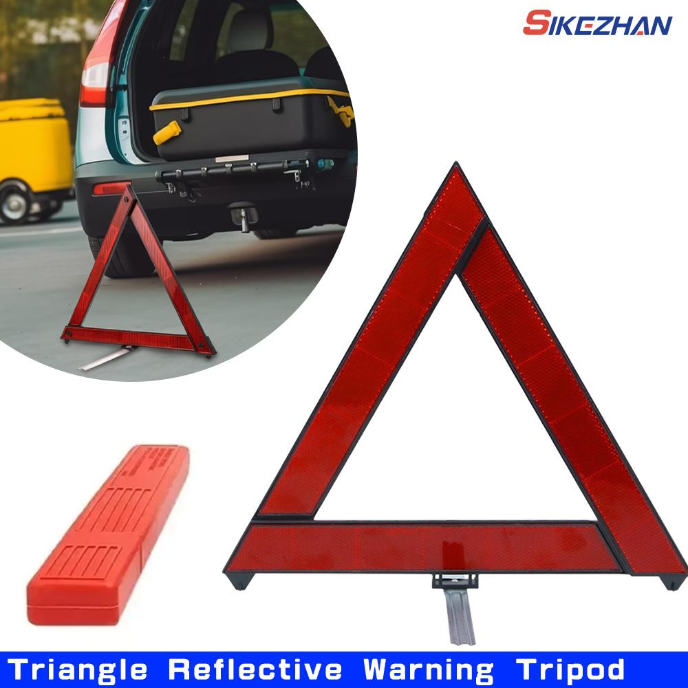 Car Triangle Reflective Warning Tripod Foldable Emergency Breakdown Warning Triangle Red Reflective Safety Hazard Car Tripod rosso