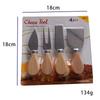Hot Sales 4-piece Set of Wooden Handled Cheese Butter Spatula Butter Cheese Stainless Steel Knife Fork Cake Shovel Pizza Tool