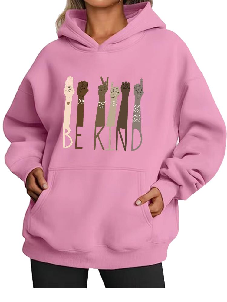Women's Fall/Winter Warm Panda Print Oversized Hooded Sweatshirt Women's Fashion Fleece-Lined Hoodie