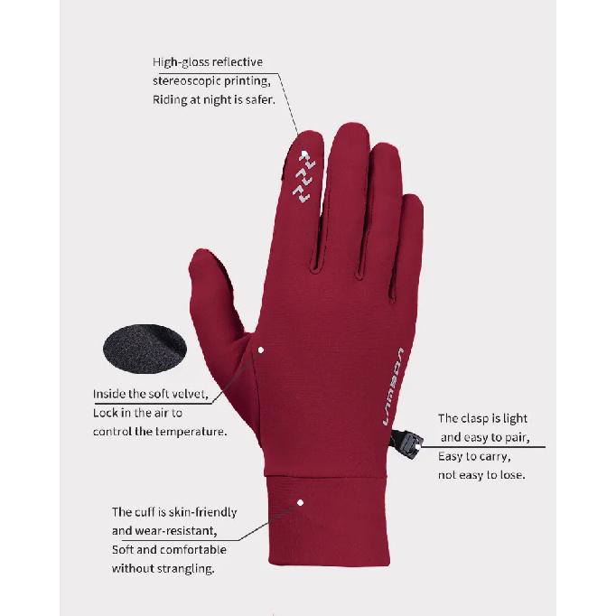 LAMEDA Winter Cycling Gloves for Men Thermal Bike Gloves Touchscreen Anti-Slip Full Finger Mountain Road Bicycle Riding Gloves