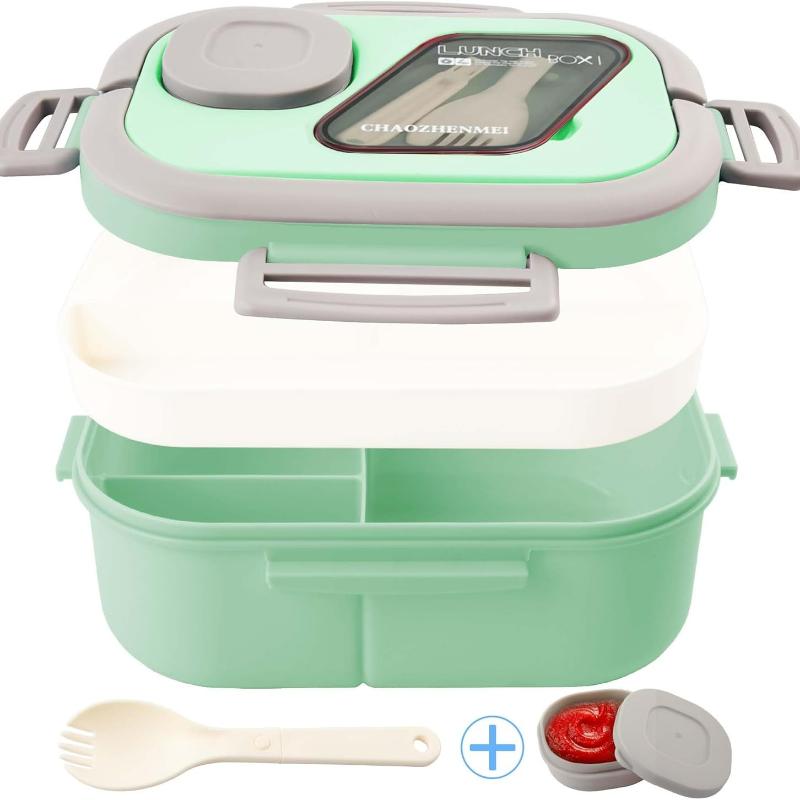 1PC Convenient Insulated Lunch Box, European Oval Sealed Fresh-keeping Lunch Box, Double-layer Household Adult Bento Box