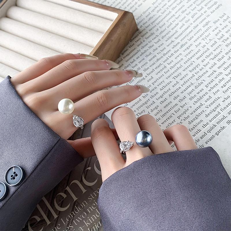 Bijoux Cuivre Plaqué Platine Perle Simple Vent Bague Quotidienne Femme 12Mm