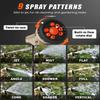 Heavy Duty 9 Patterns Adjustable Water Hose Sprayer Nozzle Gun for Watering Plants, Lawn& Garden, Washing Cars, Showering Pets