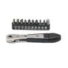 Double head 36 tooth black mini ratchet screwdriver forward reverse wrench cross shaped flat screw bits repair kit