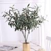 Plastic Artificial Olive Branch 4 Fork Fake Plant Fake Olive Tree  Living Room Desktop