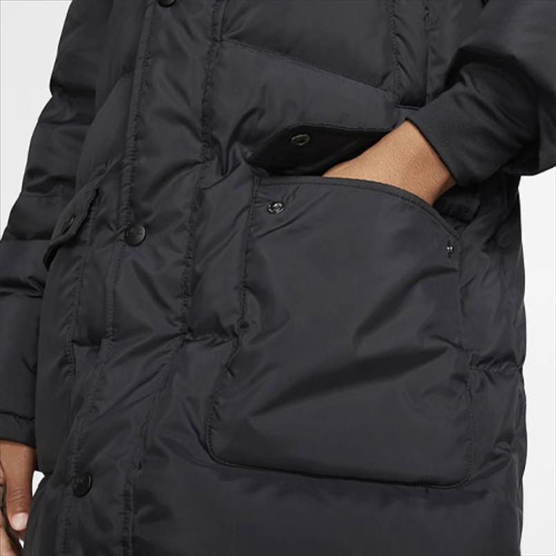 Nike Down-Fill Logo Printed Zipper Hooded Down Jacket Kids Outerwear Black CT0607-010