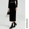 DONEED Women's High-Waisted Slit Midi Skirt