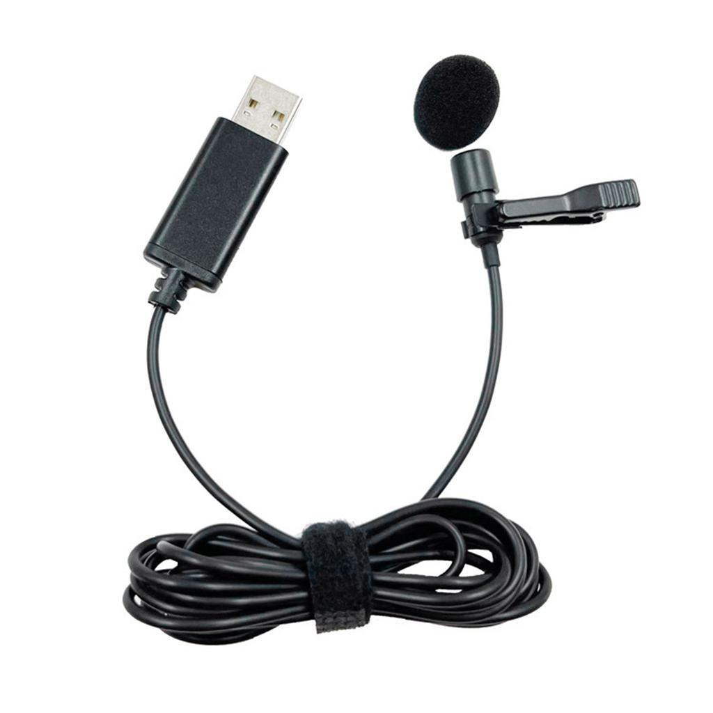Mini Portable Lavalier Microphone USB Hands-free Cord Line Omnidirectional Microphone for Computer Laptop Mobile Phone