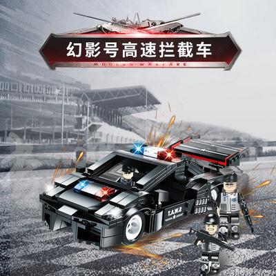 Baustein Spielzeug Swat Team 2-In-1 Kinder Polizeiauto Roboter Zusammenbaumodell Kleine Partikel Geschenk