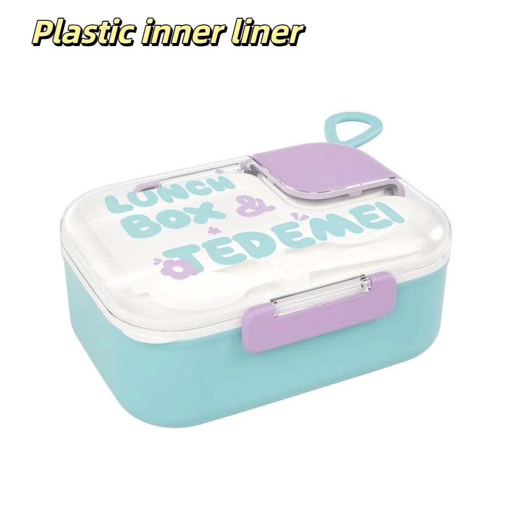 Durable Kids Bento Box with Handle Food Container Set New Children Lunch Box Picnic синий