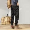 Men's New Retro American Outdoor Sports Leggings Overalls Versatile Elastic and Thin Trousers