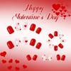 24pz Unghie Finte Press On Quadrata Corte per San Valentino con Carini Disegni a Cuore Materiale ABS