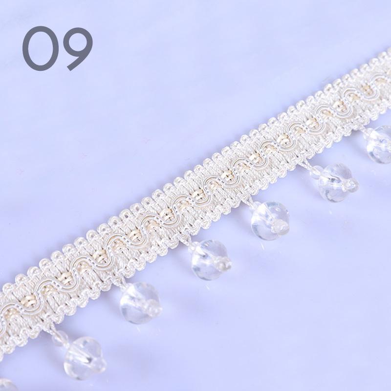 12M European Style Crystal Pumpkin Bead Curtain Fringe Trimming Upholstery DIY Curtain Lace Trim Tassel Sewing Decor Accessories