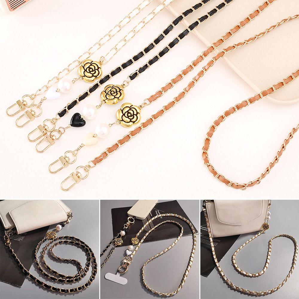 Pearl String Long Bag Chain Leather Crossbody Chain Key Hanging Chain Mobile Phone