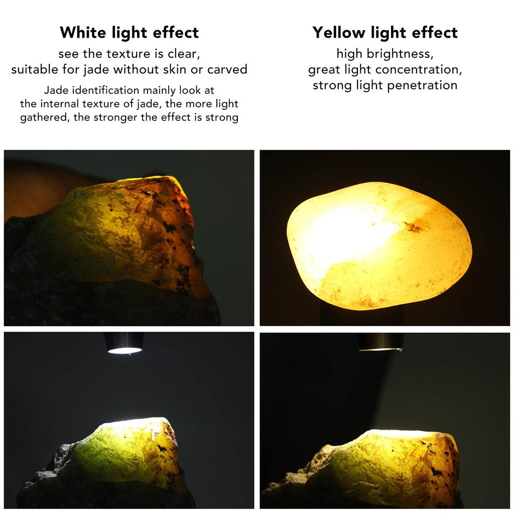 Appraisal Light 3 Light Source Stepless Dimming LED Identification Flashlight for Jewelry