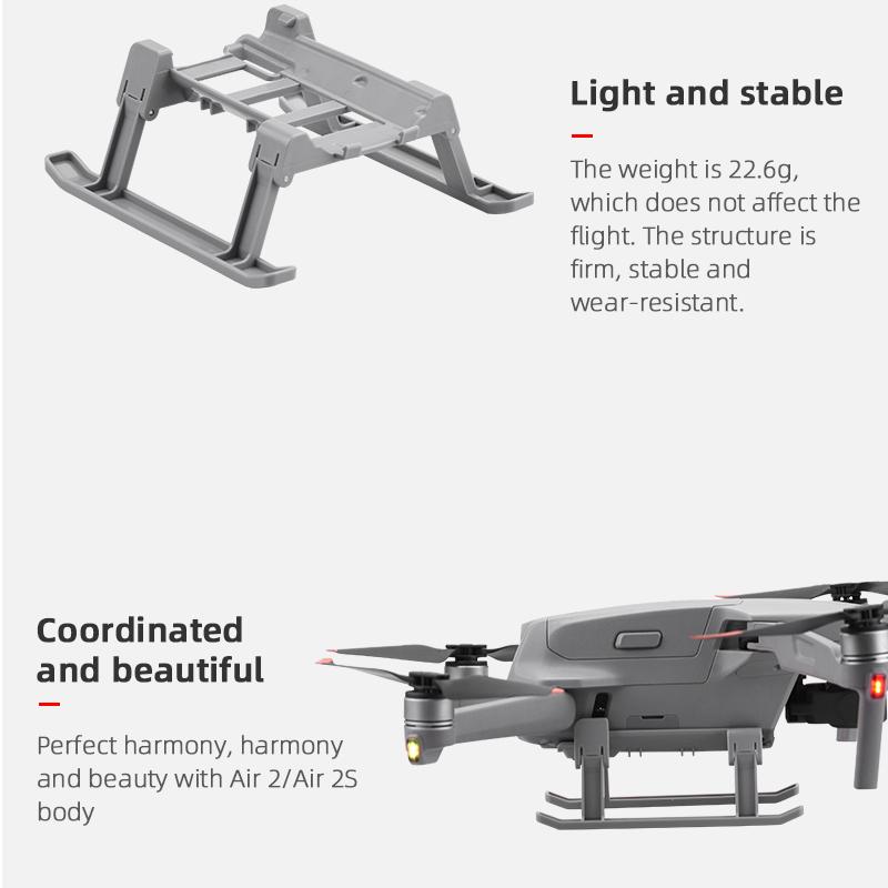 Folding Landing Gear for DJI Mavic AIR 2/2S Drone Height Extender Long Leg Foot Stand Quick Release Gimbal Protector Accessory