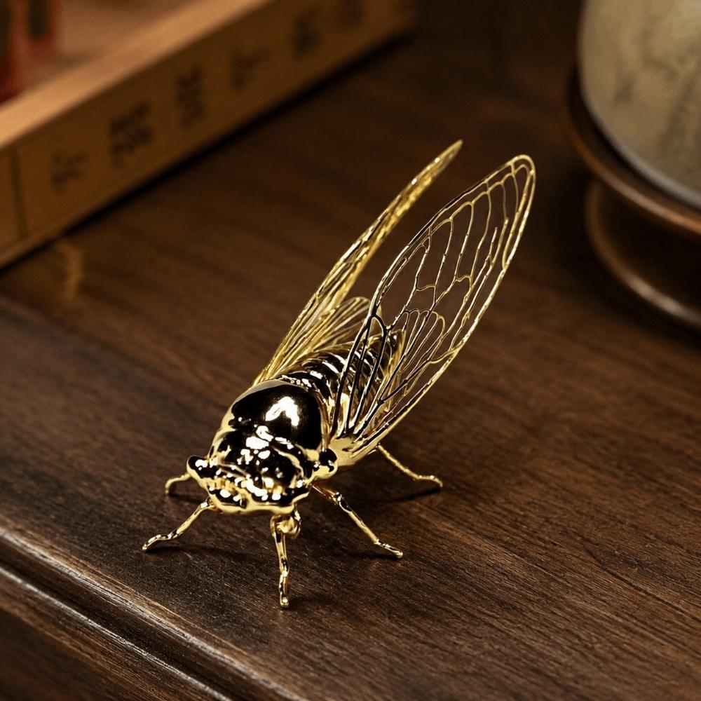 Exquisite Zink-Zinklegierung Tierstatue Mini Vintage Insektenskulptur Kreative Zikadenfigur Teeverkostung