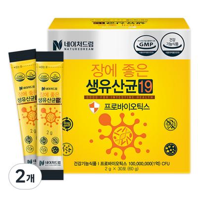 Nature Dream Lebende Milchsäurebakterien 19, die gut für den Darm sind, 30 Stück, 60 g, 2 Einheiten