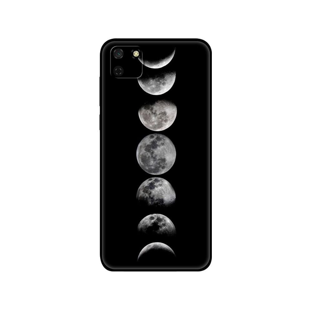 Black Tpu Case For Huawei Y9S Y6S Y8S Y5P Y7P Y8P Case For Huawei Y5 Lite Y6 Cover Sky Space Planet Moon Stars Unique Design
