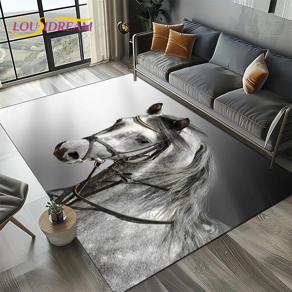 27 Style New Horse Pentium Gallant Steed 3D Animal Carpet Rug for Living Room Bedroom Home Sofa,Kid Area Rug Non-slip Floor Mat