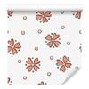 Wallpaper Small Flowers White, Orange and Light Gray 50x1000