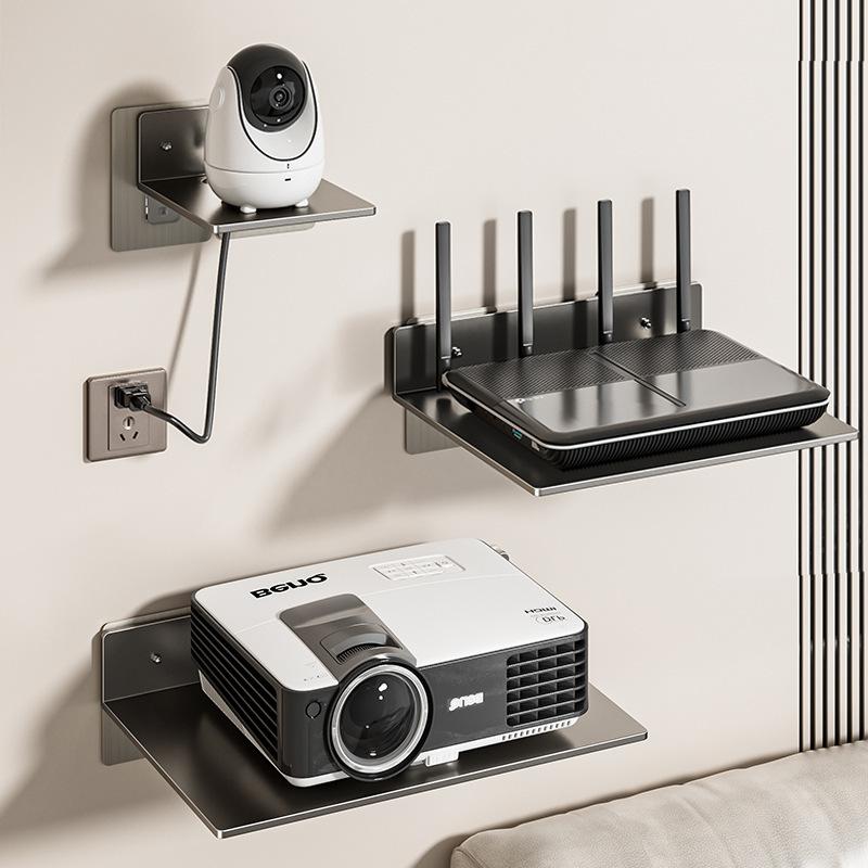 WiFi Router Shelf Wall Mounted No Drill Durable Stainless Steel Rack for Makeup Cosmetic Storage Bathroom