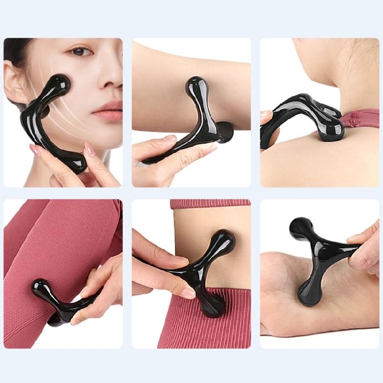 Handheld Manual Massager Three Ball Back Massage Stick Arch Body Massager Health Massage Tool