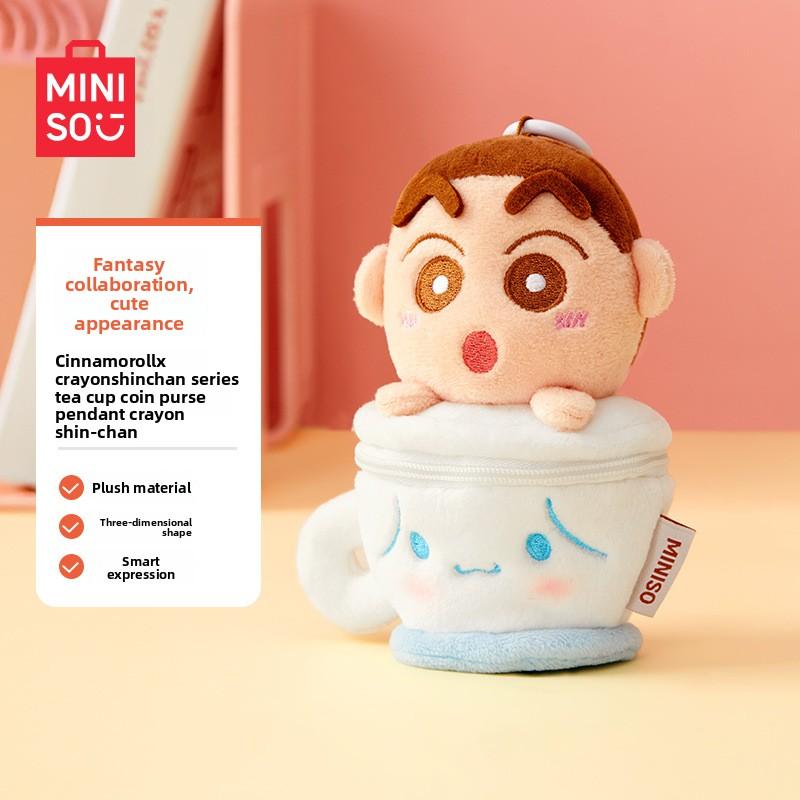 

Sanrio Cinnamoroll Crayon Shin-Chan Plush Pendant Teacup Bag Decor Doll Figurine Cute Desktop Display Gift for Friends
