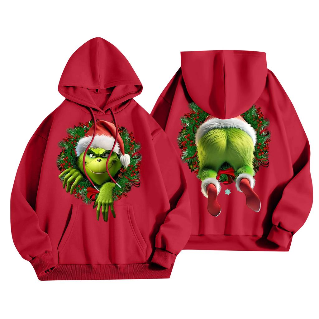 Women's Casual Fashion Christmas Printed Letters Casual Hooded Sweatshirt With Pockets