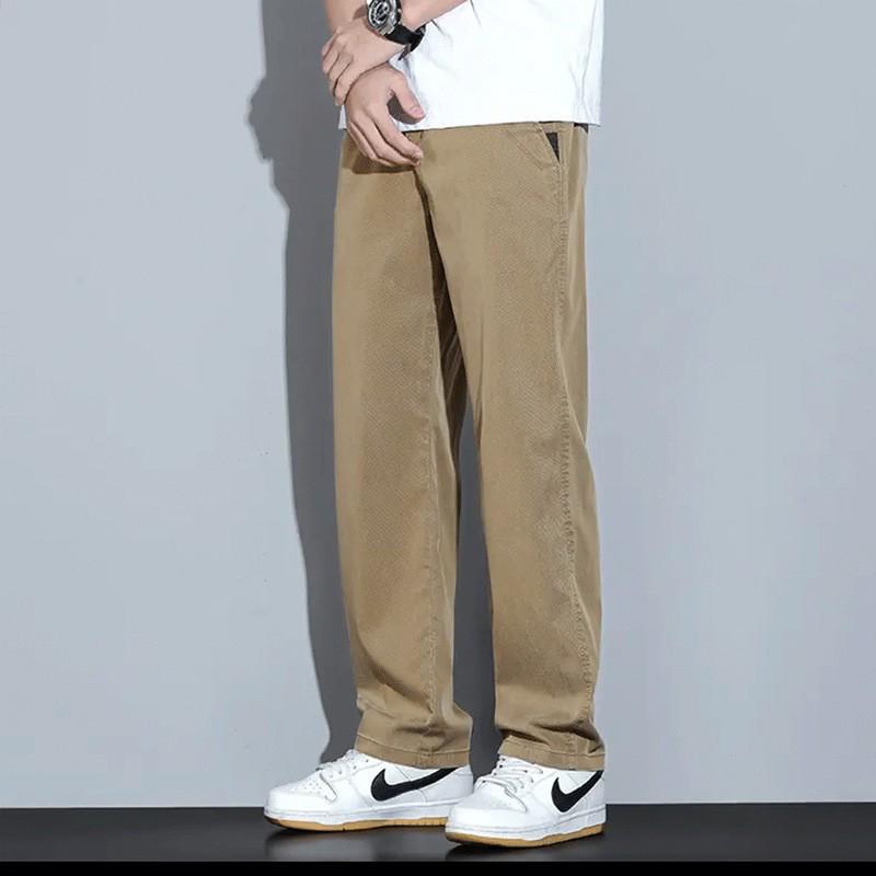 Men's Slim Fit Elastic Wide-Leg Trousers: Youthful Autumn/Winter Casuals