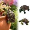 Ornamental Turtle Decor for Succulent Pots Cute Climbing Flower Pot Huggers, Resin Animal Figurines Planter Desktop Micro Landscape Decorations Edges,