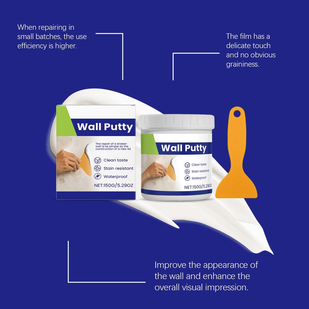 Wall Putty;White Wall Damaged Scratched Cracks Nail Holes Repaired;Suitable For Treating A Variety Of Mild Wall Defects