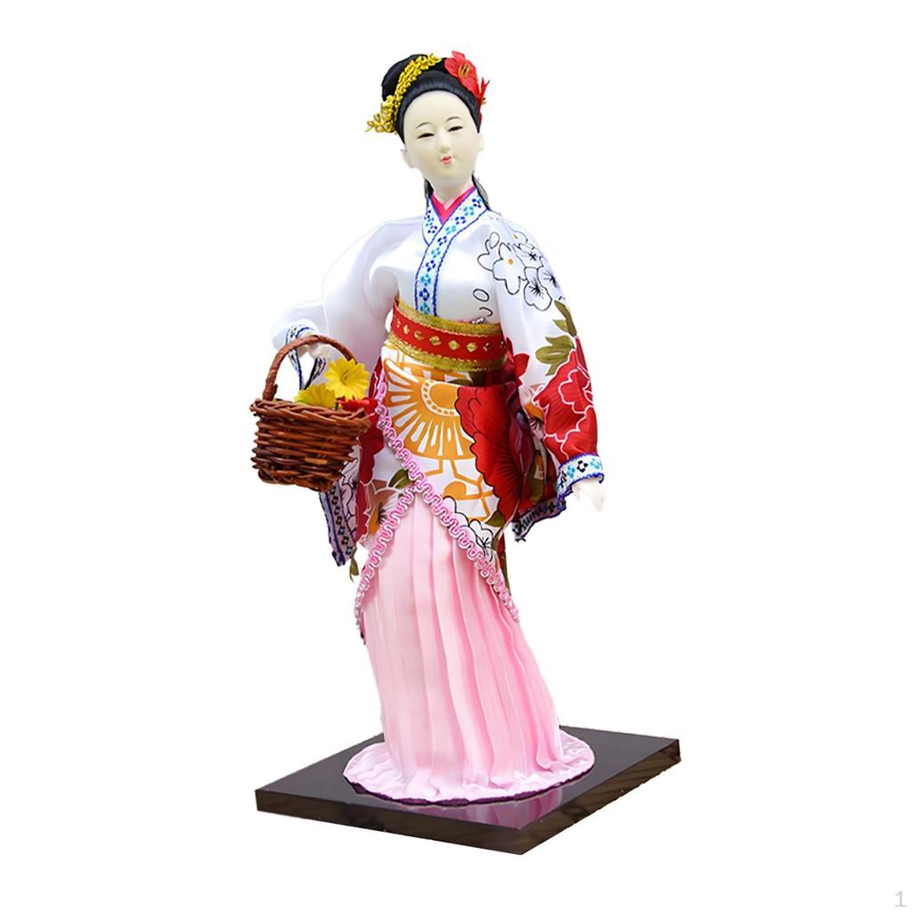 30cm Handmade Chinese Silk Makeup Figurine, Traditional Decoration for Home, Office Or