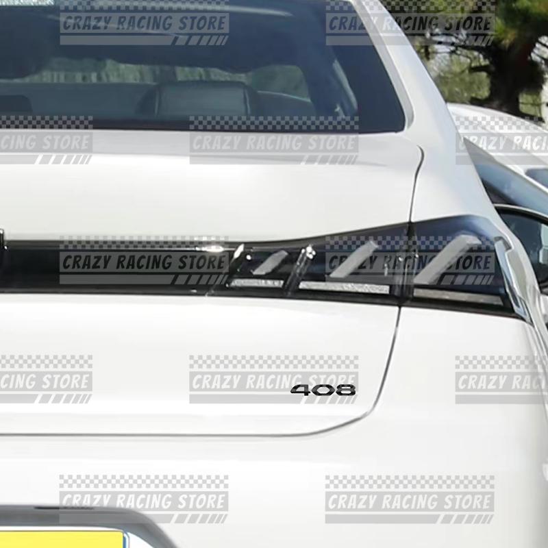 VZQR9 Autoaufkleber für Peugeot 208 308 408 508 2008 3008 4008 5008 Glänzend Schwarz Heckklappen-Emblem Metall 3D-Aufkleber Karosserie-Aufkleber Dekor