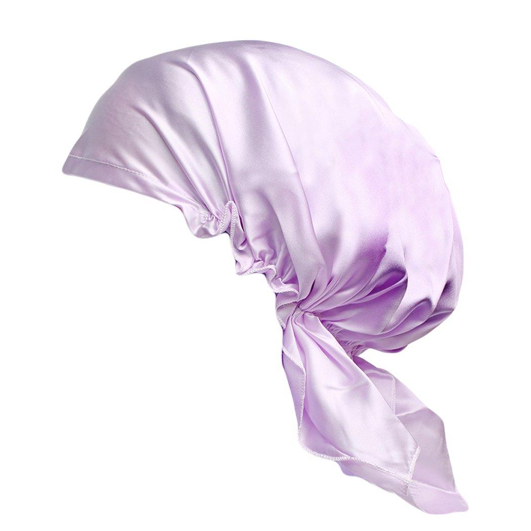 

Labonida 19 Momme Sleeping Prevents Split Adjustable Ribbon Nightcap, 100% Silk, Triangular, Cap, Ends,