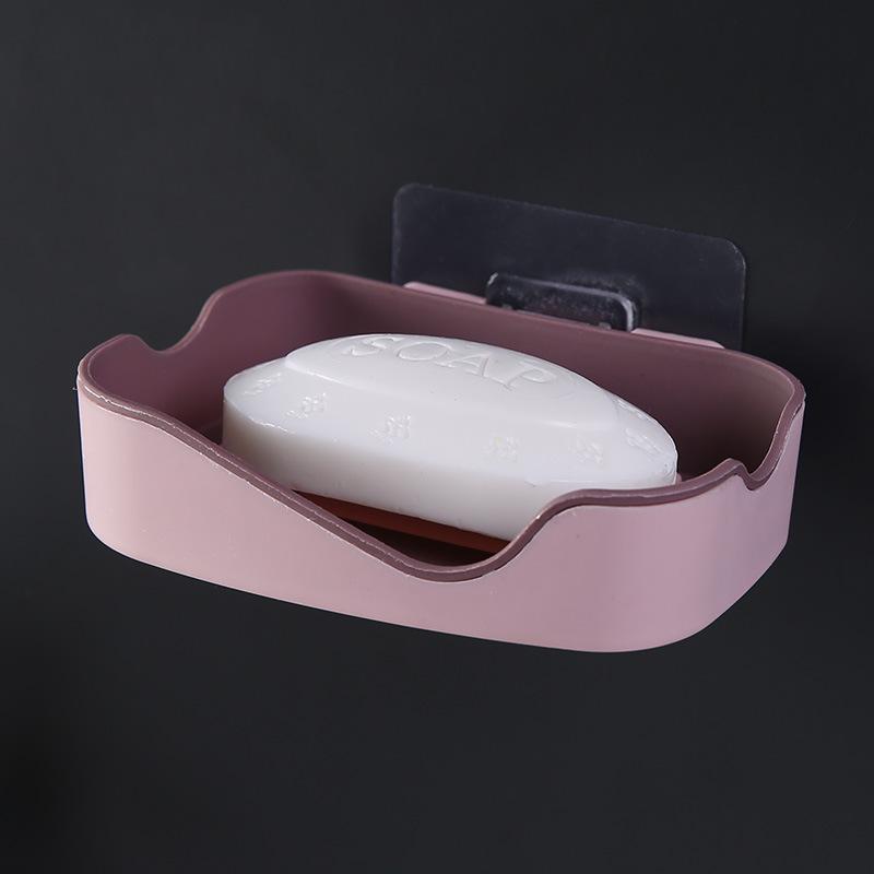 1Pc Soap Box Suction Cup Wall Mounted Soap Rack No Punching Soap Box Rack Household Creative Drain Portable Suction Cup Soap Box