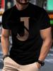 Stylish Men's T-shirt with a Striking Golden J Logo. Crew Neck
