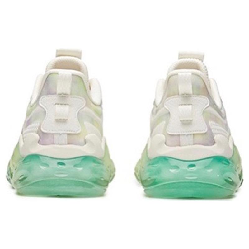 Anta Shock Absorbers With Slip Resistant And Abrasion Resistant Properties Low Top Running Shoes Men's White Green Sneakers 112035501-2