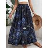 2026 Spring/Summer Women's Half Length Skirt Printed Elegant Elastic Waist, Different Country Fake Wind Beach Skirt Women's Wear