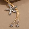 Starfish Pendant Necklace Beach Choker Jewelry Bohemian Wax Rope Chain Necklace