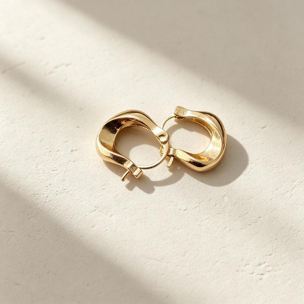 New Daily Geometric Irregular Unique Gold Earrings for Women, Niche Design, Student-friendly, Cool Style