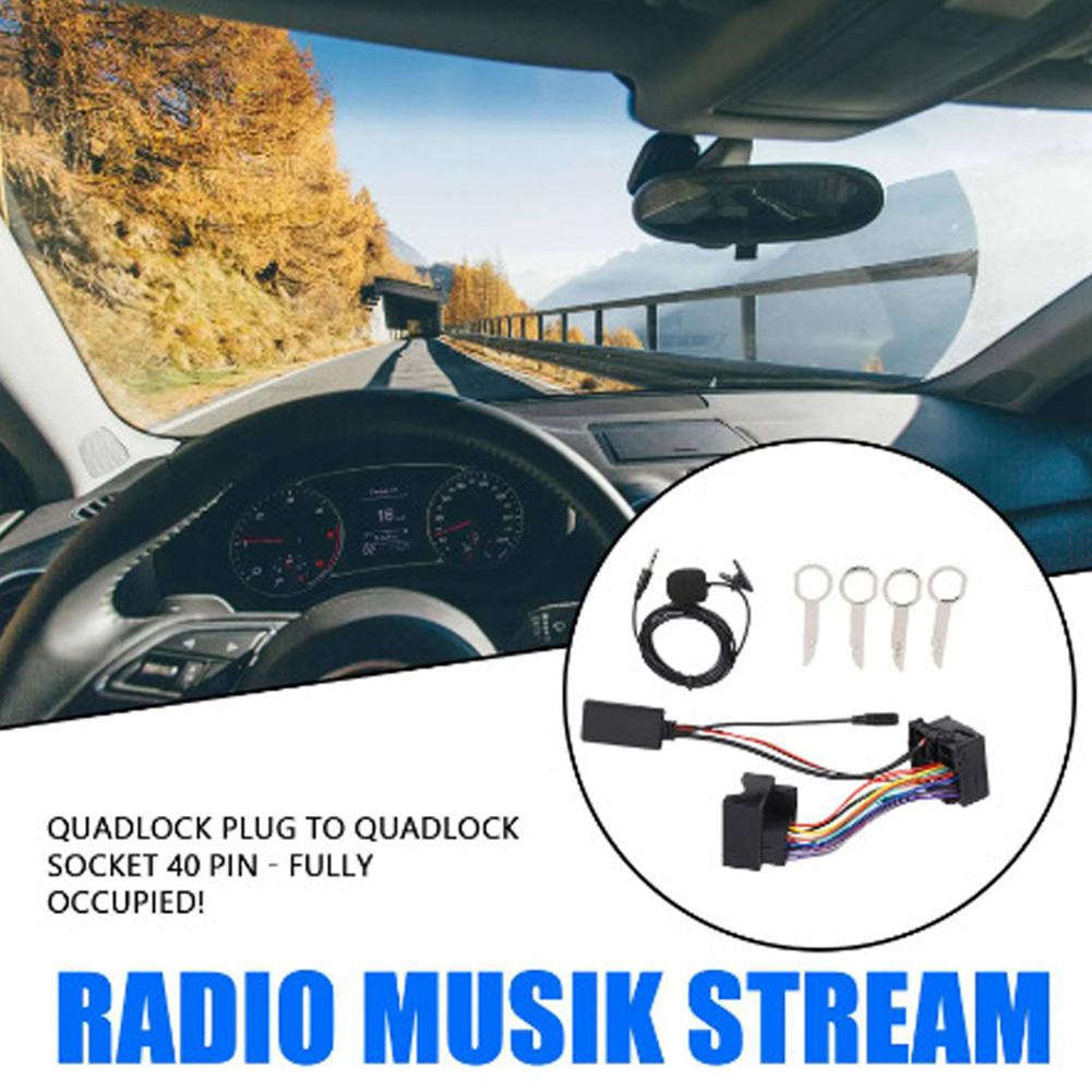 Car Bluetooth-Compatible 5.0 Music AUX Adapter with Mic Microphone Handsfree Wiring Hands-Free Call for Ford Focus MK2 2004-2011