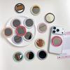 Round Mirror Magnetic Suction Mobile Phone Airbag Bracket Base Portable Makeup Mirror Simple Mirror Sticker Refrigerator Sticker Makeup Mirror