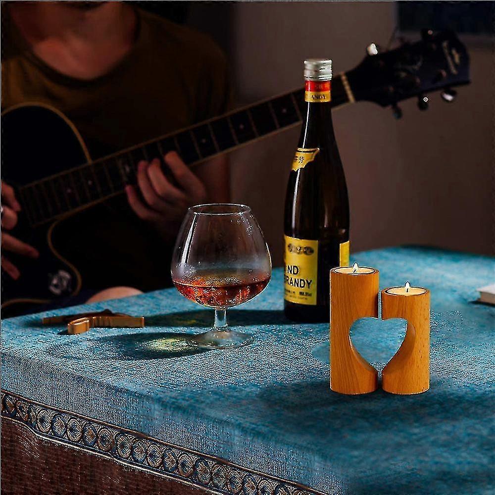 Kerzenhalter, Holzkerzenhalter für Tisch geeignet, Set 2 Kombination