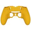 PlayVital Housse en Silicone pour Manette PS5 Edge Protecteur en Caoutchouc Souple Skin avec Caches Joysticks Édition 3D à Picots Étui Antidérapant, - (Jaune)