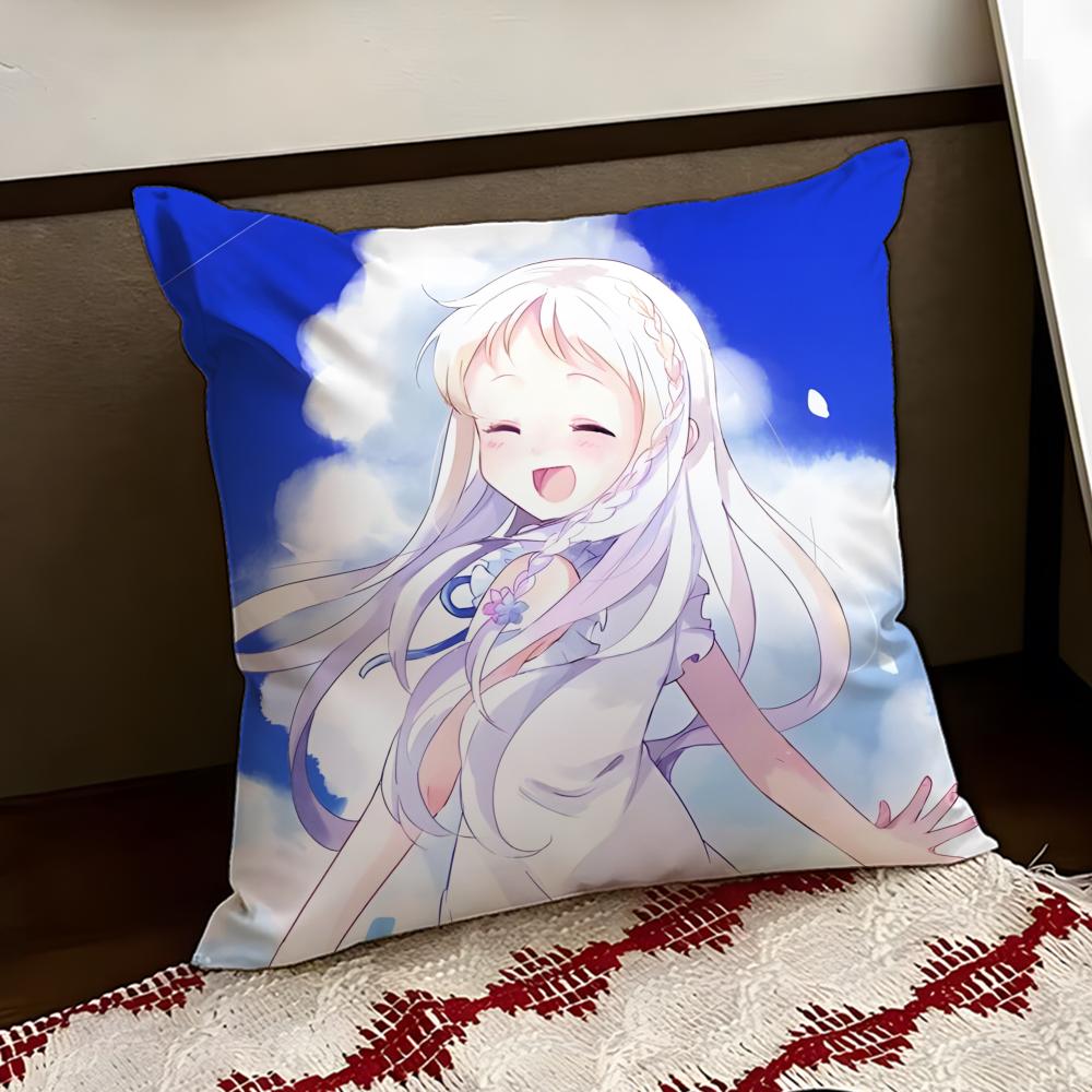 Anohana The Flower WeSaw ThatDay Cushion Cover Reversible Soft Durable Pillow Cover Home  Car MultiScene Use for Daily Comfort