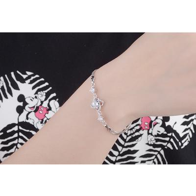 Trendy Crystal Lucky Star Female Bracelets Jewelry Top Quality 925 Sterling Silver Women Anklets Bracelets Girl Christmas