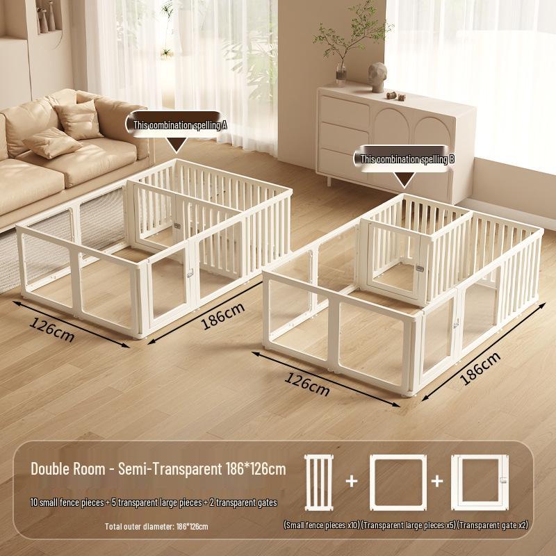 Gard Interior din Acril Transparent pentru Câini Mici - Incintă de Siguranță & Casuță pentru Câini
