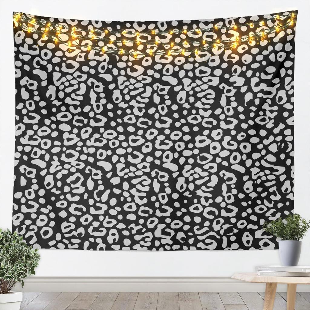 Rosy Leopard Tapestry Black White Zebra Wall Art Animal Print Wall Hanging Blanket For Living Room Bedroom Cheetah Home Decor