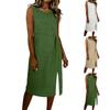 Vestido Casual de Moda sin Mangas con Cuello Redondo de Color para Mujer